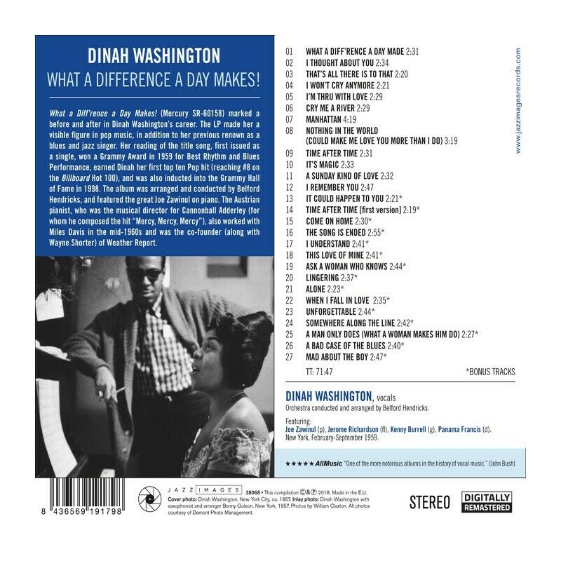 Dinah Washington - What A Difference A Day Makes [CD New]