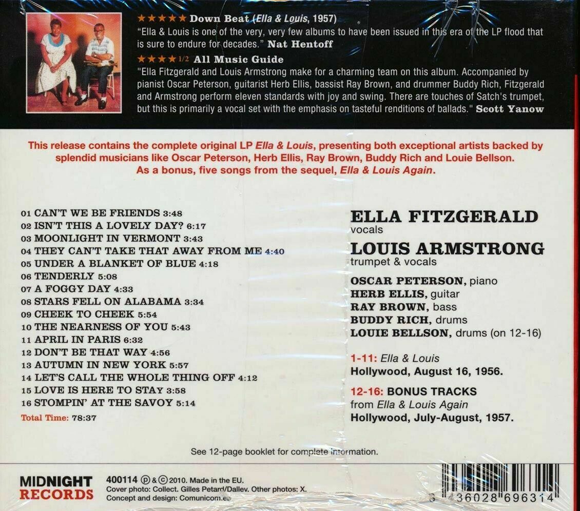 Ella Fitzgerald, Louis Armstrong - Ella & Louis SEALED NEW CD
