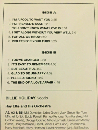 BILLIE HOLIDAY: "Lady In Satin": 2019 NEW 180g LP REISSUE REMASTERED