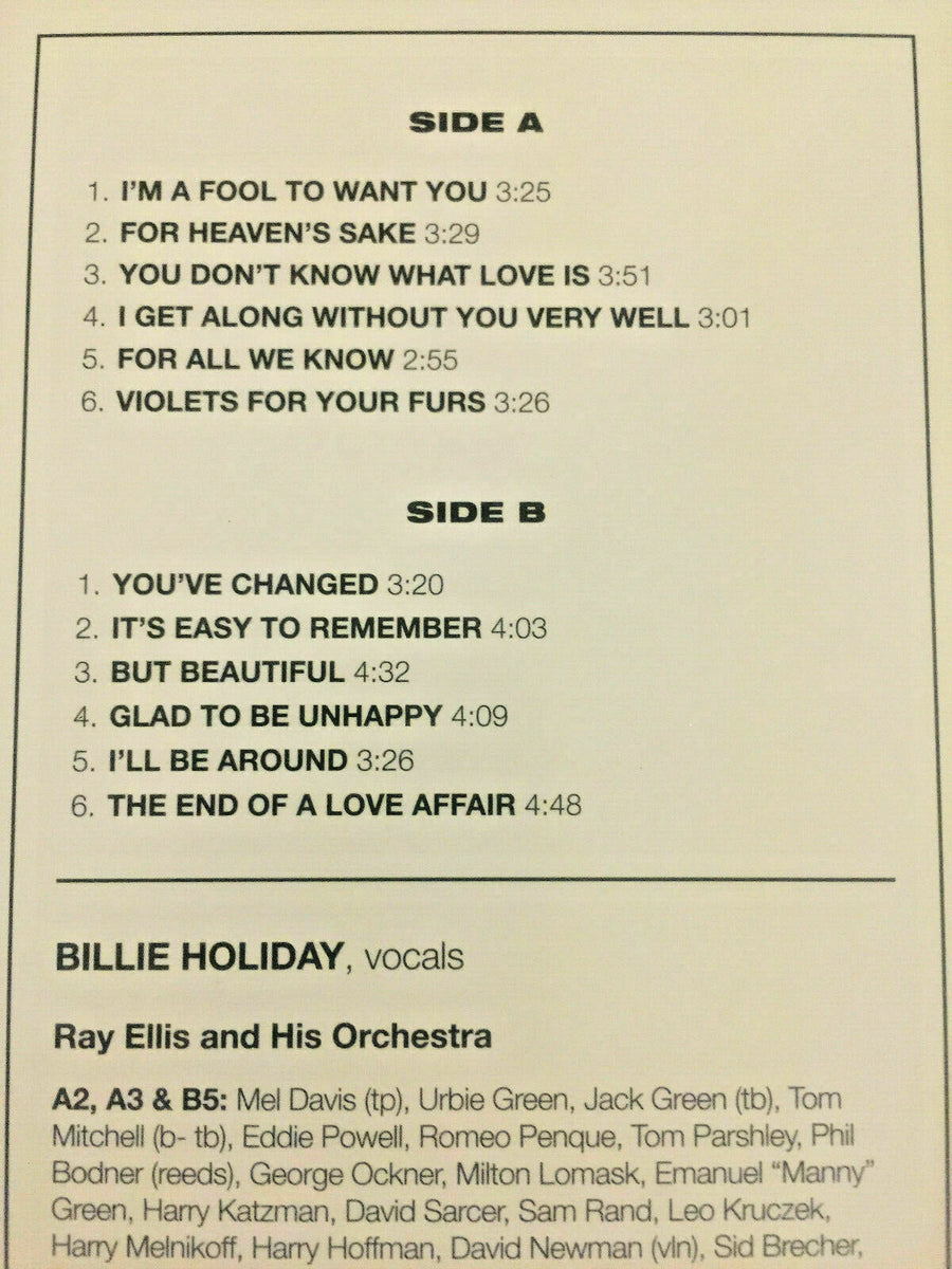 BILLIE HOLIDAY: "Lady In Satin": 2019 NEW 180g LP REISSUE REMASTERED