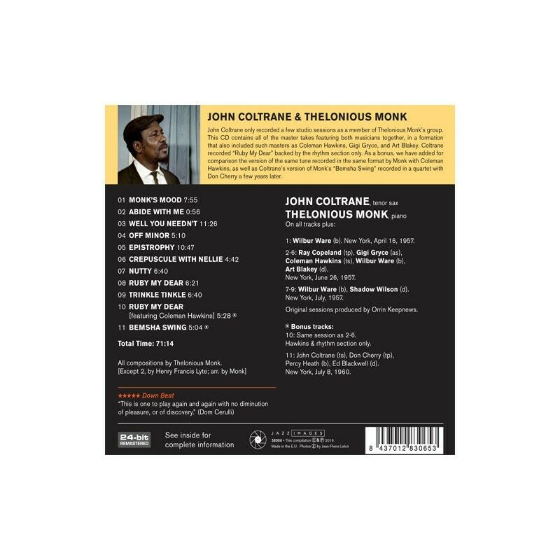 John Coltrane, Thelonious Monk - Complete Studio Master Takes (NEW CD)