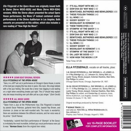 Ella Fitzgerald - At The Opera House [New CD] Bonus Track, Rmst, With Book, Spai