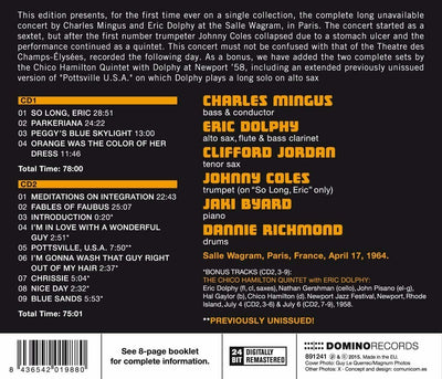 Charles Mingus & Eric Dolphy - Salle Wagram Concert Complete Edition [New CD]