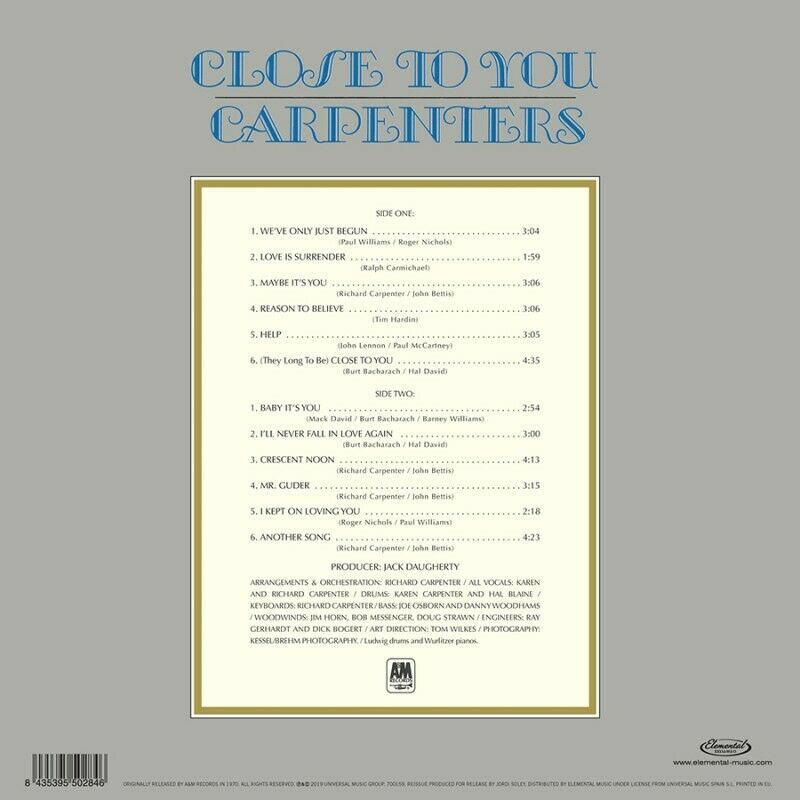 CARPENTERS - Close To You (reissue) - Vinyl (limited 180 gram vinyl LP)