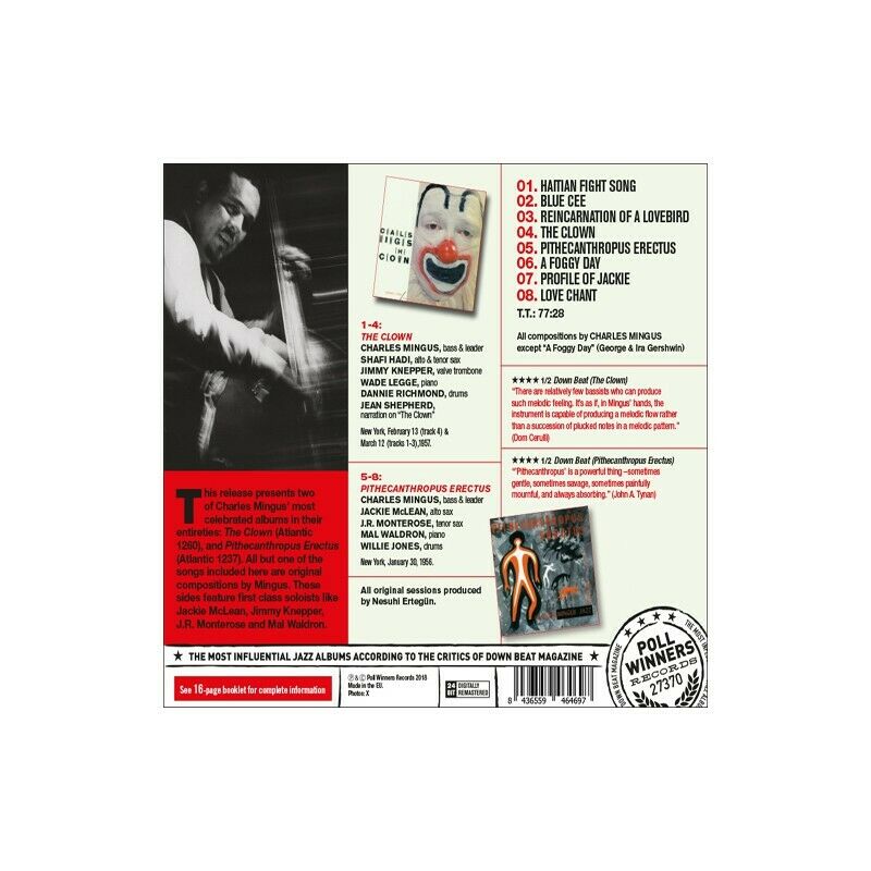 Charles Mingus - The Clown + Pithecanthropus Erectus [NEW CD]