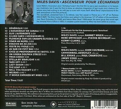 MILES DAVIS - ASCENSEUR POUR L'ECHAFAUD (NEW CD)