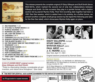 DIZZY GILLESPIE & STUFF SMITH CD