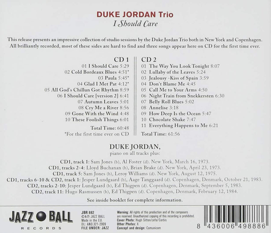 DUKE JORDAN - I Should Care - CD