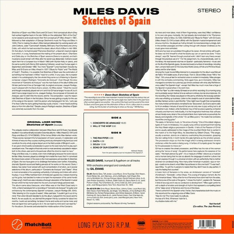 MILES DAVIS: SKETCHES OF SPAIN (LP vinyl *BRAND NEW* *PRE-ORDER*.)