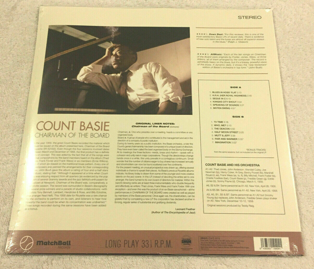 COUNT BASIE & HIS ORCH.: "Chairman of the Board": 2019 NEW 180g VINYL LP REISSUE