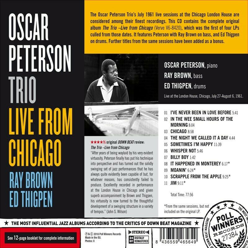 Oscar Peterson - Live from Chicago [NEW CD]