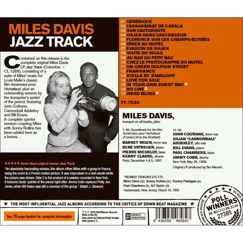 Miles Davis - Jazz Track+3 Bonus Tracks CD Poll Winne (NEW CD)
