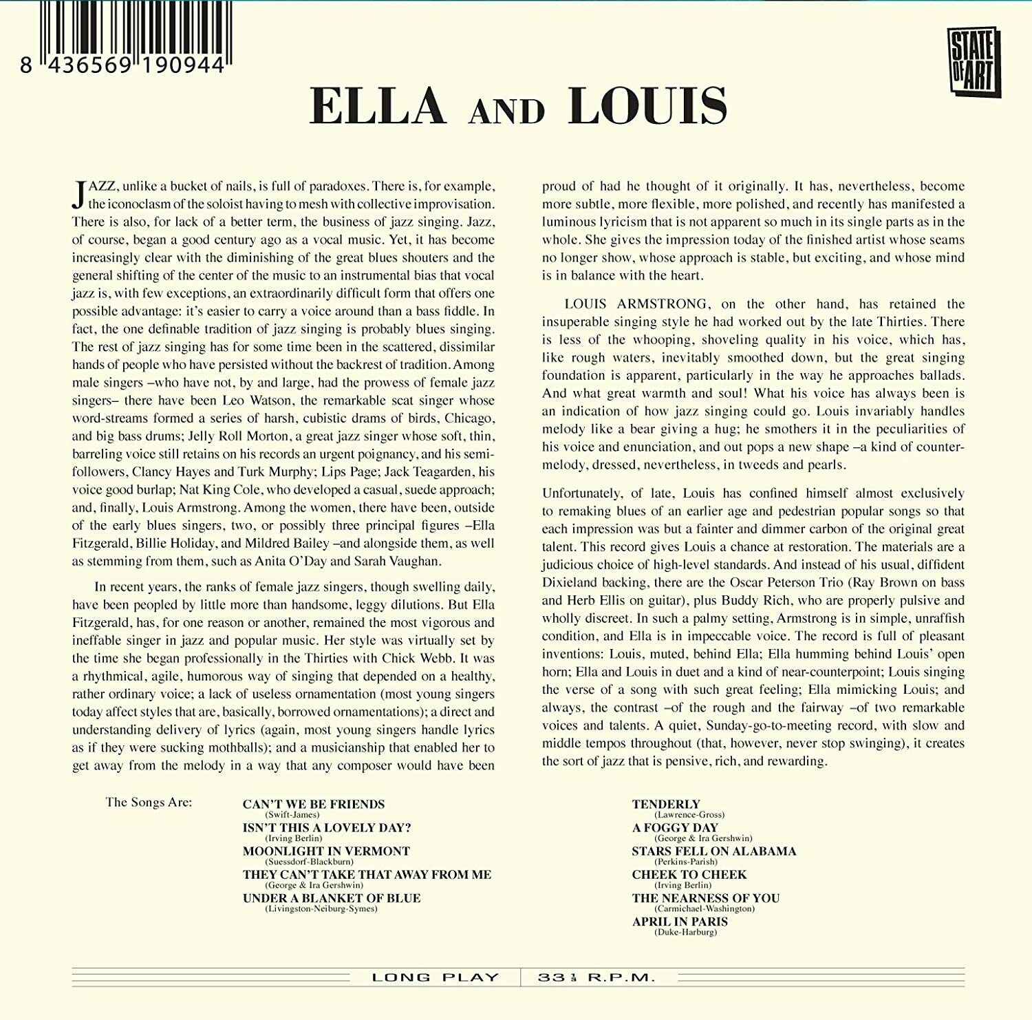 Ella Fitzgerald and Louis Armstrong - Ella and Louis + 8 Bonus Tracks [CD]
