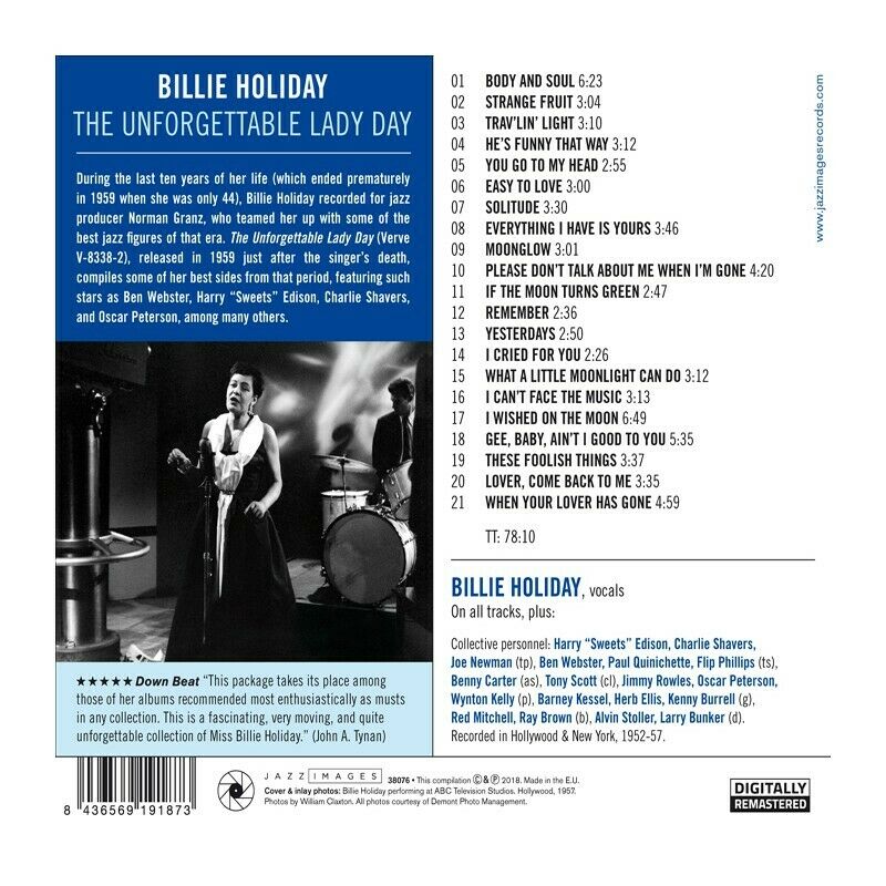 Billie Holiday - Unforgettable Lady Day [New CD] Deluxe Ed, Rmst, Digipack