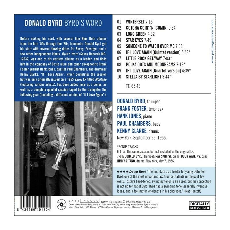 DONALD BYRD: BYRD'S WORD -DIGI [NEW CD]