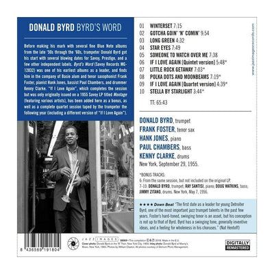 DONALD BYRD: BYRD'S WORD -DIGI [NEW CD]