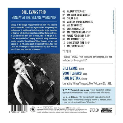 BILL EVANS TRIO: SUNDAY AT THE VILLAGEVANGUARD [NEW CD]